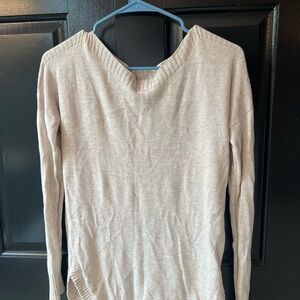 Beige Scoop Neck Sweater